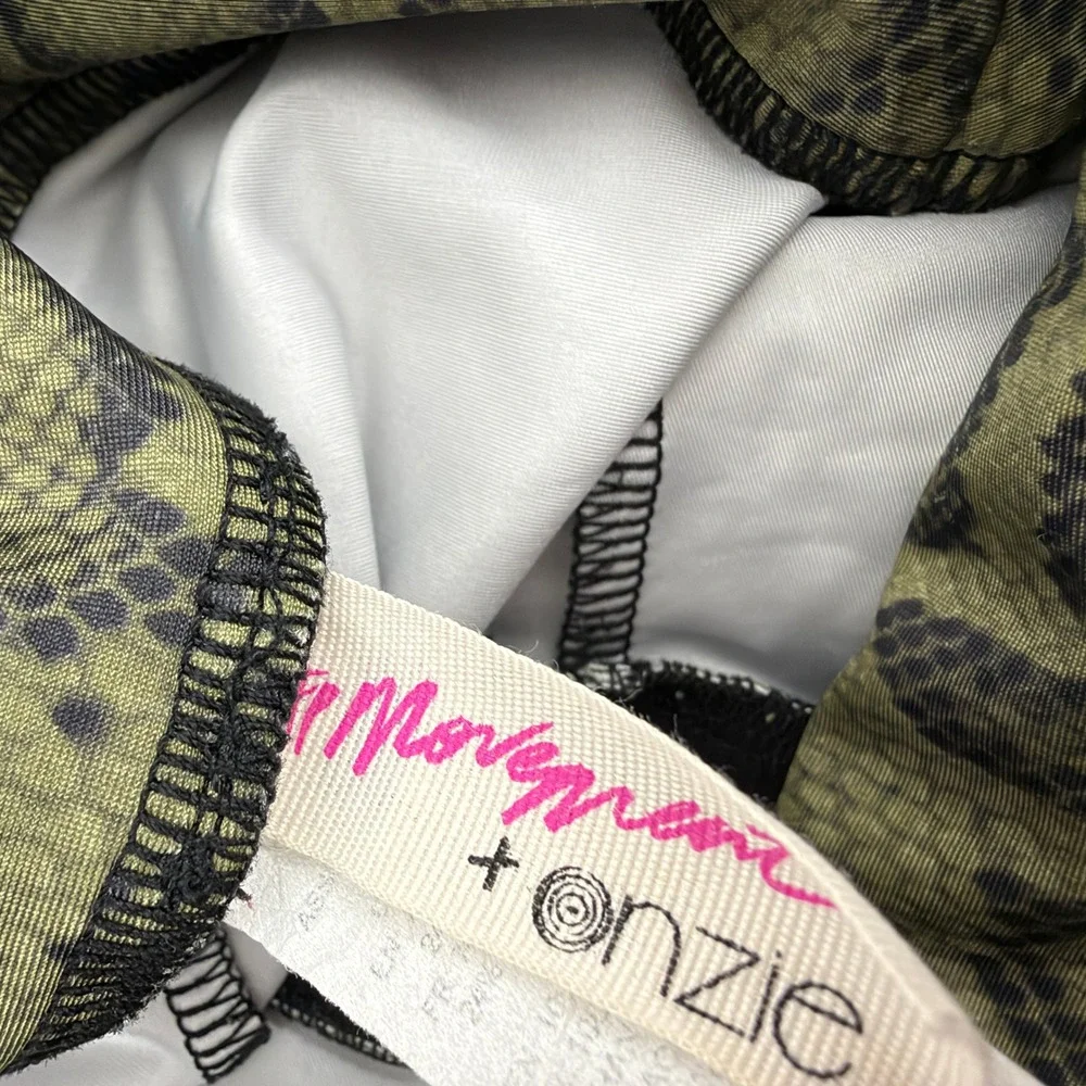 Free People Onzie Pants Womens S/M Green Snake Print High Waisted Flare Leggings